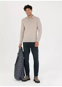 Мужские джинсовые брюки бензинового цвета с нормальной талией и нормальными штанинами VITEZ Pierre Cardin