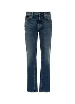 Мужские джинсовые брюки цвета индиго с нормальной талией и нормальными штанинами 74OBB5S0DW009M19904 Just Cavalli, индиго