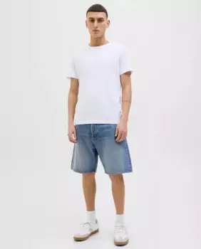 Мужские джинсовые шорты-бермуды с боковыми и задними карманами Jack & Jones, синий