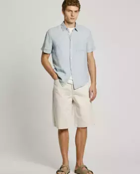 Мужские джинсовые шорты-бермуды свободного кроя с необработанным краем Pepe Jeans, цвет Crudo