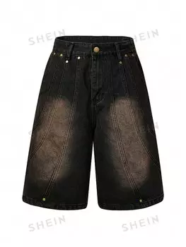 Мужские джинсовые шорты Носить летом, в школу Romwe, черный