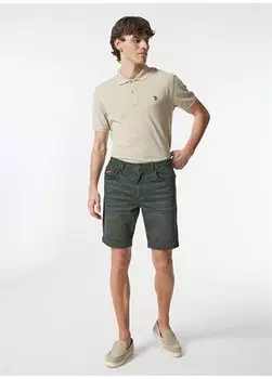 Мужские джинсовые шорты стандартного кроя цвета хаки с нормальной талией ВЕКТОР-ХАКИ U.S. Polo Assn., хаки