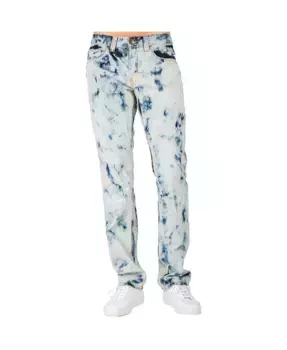 Мужские джинсы Abstract Bleached Wash Slim Straight Premium Level 7, синий
