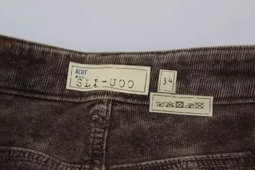 Мужские джинсы Acht из потертого хлопкового вельвета Slim Fit, серый