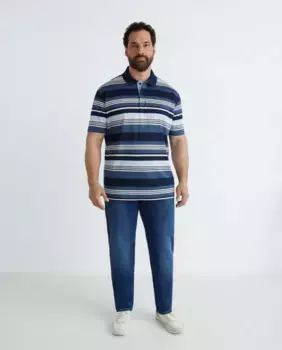 Мужские джинсы больших размеров с пятью карманами, средней степени стирки, большие размеры Paul & Shark, синий