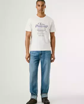 Мужские джинсы Brighton с расслабленным кроем и эффектом поношенности Pepe Jeans, синий