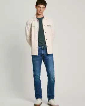 Мужские джинсы Cash Fit Regular с эффектом потертости Pepe Jeans, синий