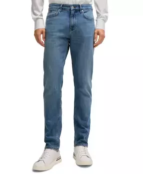 Мужские джинсы Comfort-Stretch Slim-Fit из денима Hugo Boss, синий