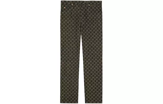 Джинсы мужские Gucci с узором, черный