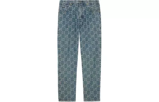 Мужские джинсы GUCCI, цвет Blue with White Lettering