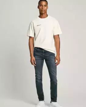 Мужские джинсы Hatch slim fit с эффектом потертости Pepe Jeans, черный