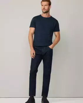 Мужские джинсы классического кроя с эффектом полоскания Hackett, синий