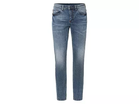 Мужские джинсы Livergy, узкого кроя, с нормальной высотой талии, светло-синий