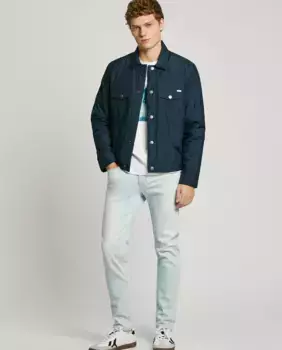 Мужские джинсы приталенного кроя Hatch из стрейчевой ткани Pepe Jeans, голубой