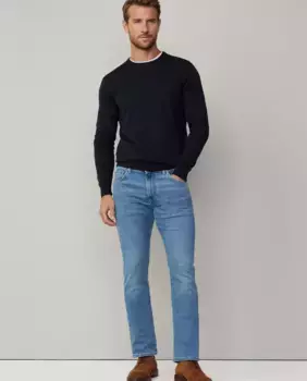 Мужские джинсы приталенного кроя с эффектом потертости Hackett, синий