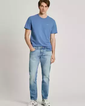 Мужские джинсы прямого кроя с эффектом потертости Pepe Jeans, светло-голубой