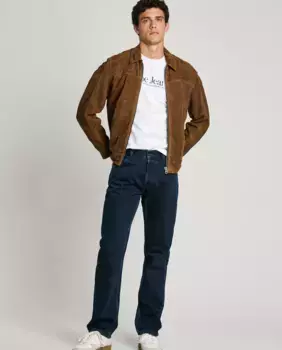 Мужские джинсы прямого кроя с эффектом потертости Pepe Jeans, синий