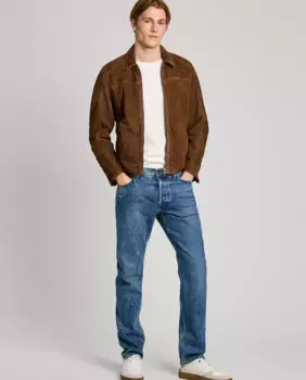 Мужские джинсы прямого кроя с рваными деталями Pepe Jeans, синий