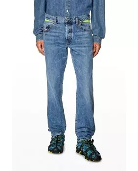 Мужские джинсы прямого кроя синего цвета Diesel, синий