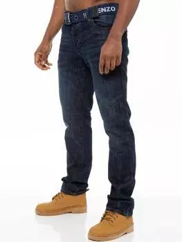 Мужские джинсы прямого кроя темные Enzo, синий