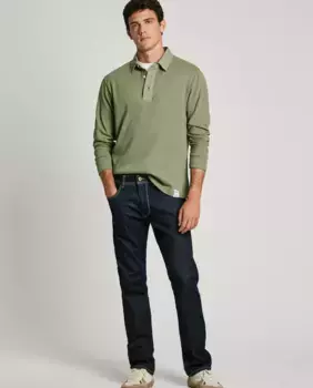 Мужские джинсы прямого покроя Cash Fit, прополосканные Pepe Jeans, синий