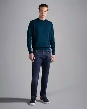 Мужские джинсы с контрастной строчкой Paul & Shark, синий