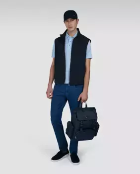 Мужские джинсы с пятью карманами темного вареного цвета Paul & Shark, синий