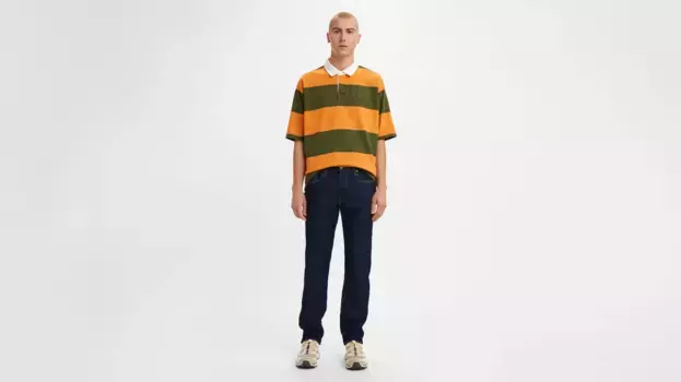 Мужские джинсы с зауженным кроем и кромкой 502 Levi's, цвет Rinse Indigo - Dark Wash - Stretch