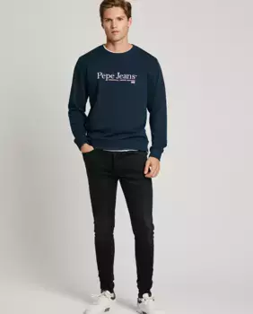 Мужские джинсы скинни из эластичной ткани Pepe Jeans, черный