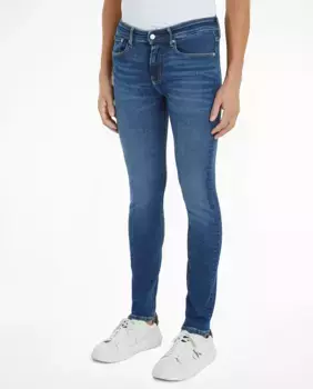 Мужские джинсы скинни с эффектом потертости Calvin Klein Jeans, синий