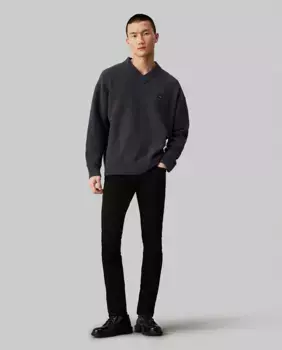 Мужские джинсы скинни с низкой посадкой Calvin Klein Jeans, черный