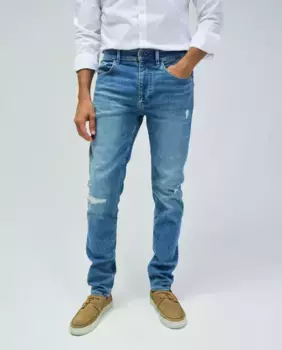 Мужские джинсы скинни с рваными краями Salsa Jeans, синий