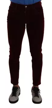 Мужские джинсы скинни Slim Fit Dolce & Gabbana, цвет Bordeaux