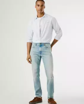 Мужские джинсы Stanley с зауженным кроем и эффектом потертости Pepe Jeans, светло-голубой