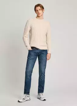 Мужские джинсы узкого кроя из синей ткани Powerflex Pepe Jeans, синий