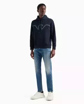 Мужские джинсы узкого кроя J06 на молнии Emporio Armani, светло-голубой