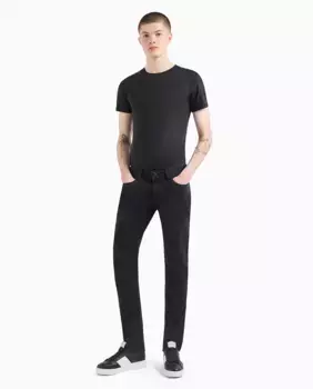 Мужские джинсы узкого кроя J06 на молнии Emporio Armani, черный
