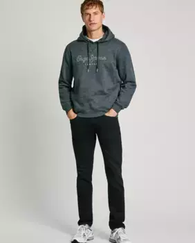 Мужские джинсы узкого кроя с эффектом потертости Pepe Jeans, черный