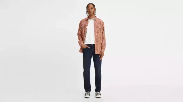 Мужские джинсы узкого кроя с кромкой 511 Levi's, цвет Getting Started Selvedge - Dark Wash - Stretch