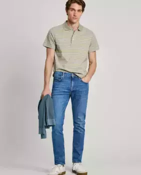 Мужские джинсы узкого кроя с синей застежкой-молнией Pepe Jeans, синий