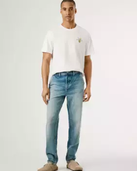 Мужские джинсы Vaquero Camden с зауженным силуэтом и низкой посадкой Pepe Jeans, светло-голубой