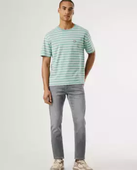 Мужские джинсы Vaquero Track Fit Slim с эффектом поношенности Pepe Jeans, серый