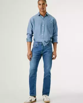 Мужские джинсы Vaquero Track Fit Slim с эффектом поношенности Pepe Jeans, синий
