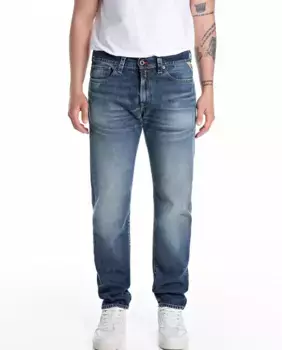 Мужские джинсы-вакеро slim fit с карманами Replay, синий