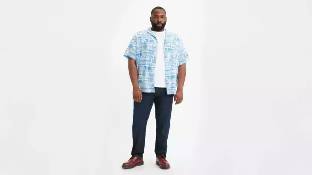 Мужские джинсы зауженного кроя 502 (большие и высокие) Levi's, цвет Clean Run - Dark Wash - Stretch