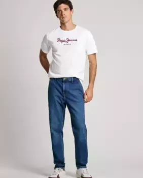 Мужские джинсы зауженного кроя с эффектом потертости Pepe Jeans, синий