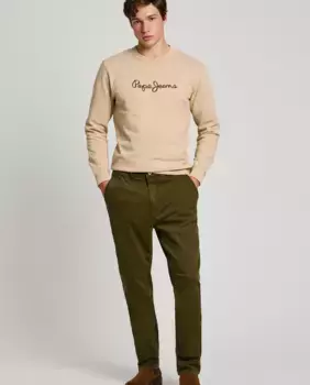 Мужские джинсы зауженного кроя с эластичной резинкой на талии Pepe Jeans, темно-зеленый