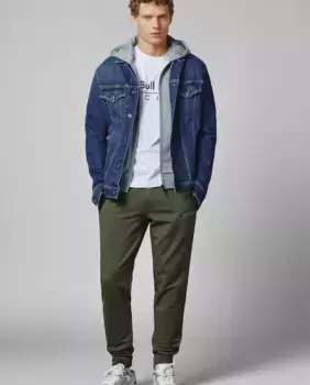 Мужские джоггеры приталенного кроя с регулируемой талией Pepe Jeans, темно-зеленый