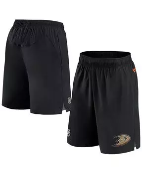 Мужские фирменные черные шорты anaheim ducks authentic pro rink Fanatics, черный