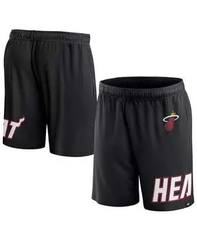 Мужские фирменные черные шорты из сетчатой ткани Miami Heat Free Fanatics